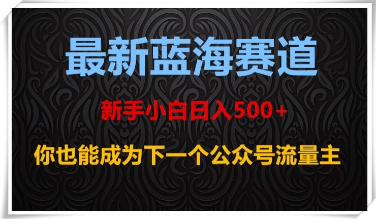 最新蓝海赛道，新手小白日入500+，你也能成为下一个公众号流量主【揭秘】-紫爵资源库