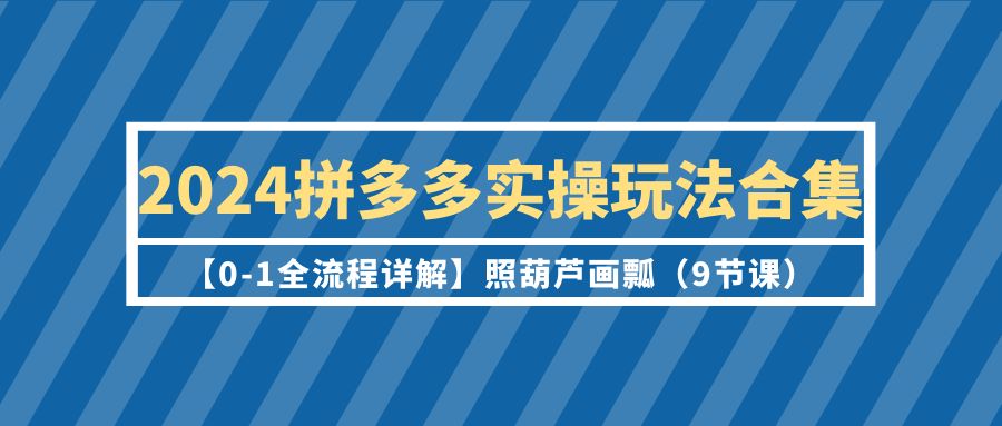 2024拼多多实操玩法合集【0-1全流程详解】照葫芦画瓢-紫爵资源库