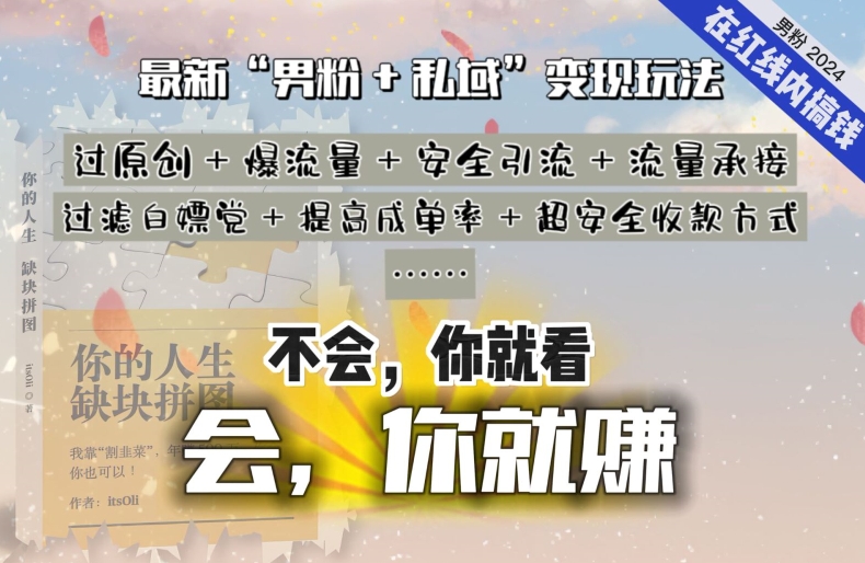 2024，“男粉+私域”还是最耐造、最赚、最轻松、最愉快的变现方式-紫爵资源库