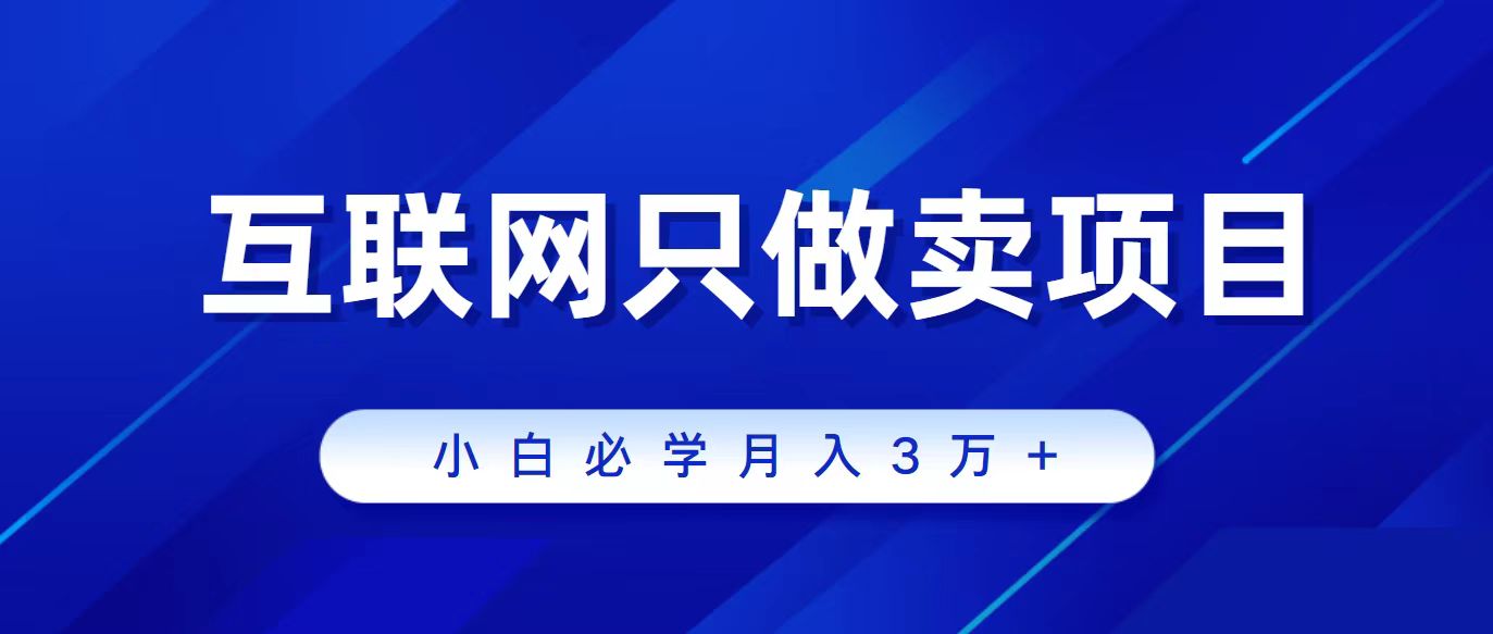 互联网的尽头就是卖项目，被割过韭菜的兄弟们必看！轻松月入三万以上！-紫爵资源库