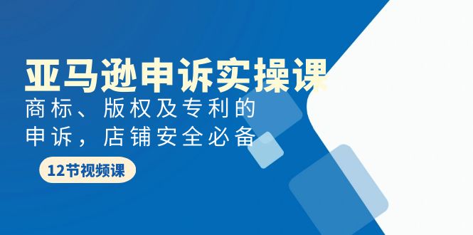 亚马逊-申诉实战课，​商标、版权及专利的申诉，店铺安全必备-紫爵资源库