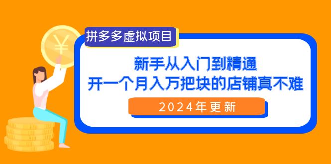 拼多多虚拟项目：入门到精通，开一个月入万把块的店铺 真不难-紫爵资源库