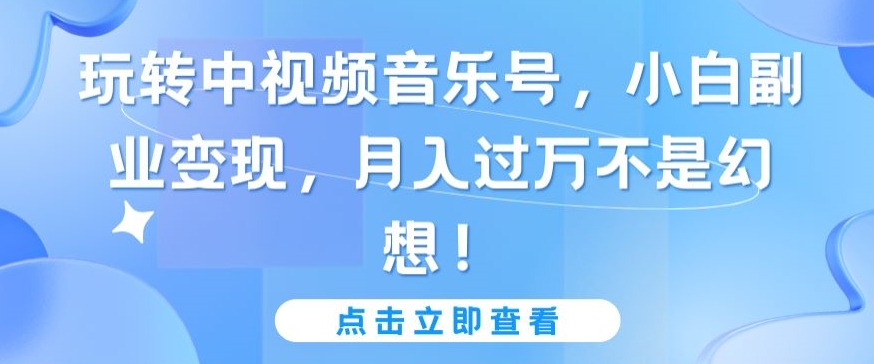 玩转中视频音乐号，小白副业变现，月入过万不是幻想-紫爵资源库