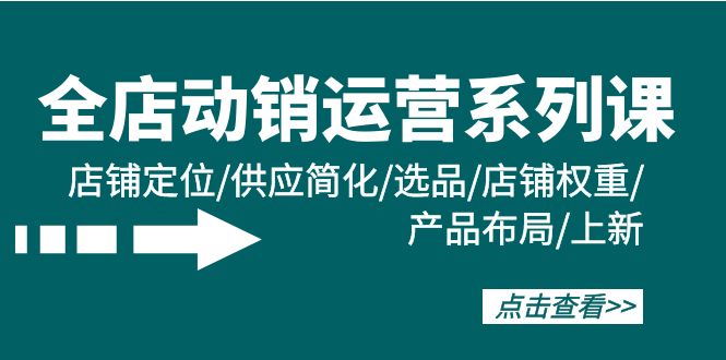 全店·动销运营系列课：店铺定位/供应简化/选品/店铺权重/产品布局/上新-紫爵资源库