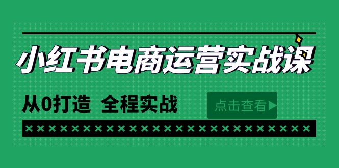 最新小红书·电商运营实战课，从0打造  全程实战-紫爵资源库