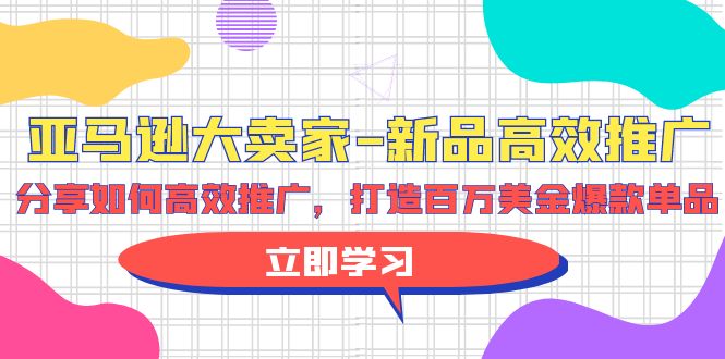 亚马逊 大卖家-新品高效推广，分享如何高效推广，打造百万美金爆款单品-紫爵资源库