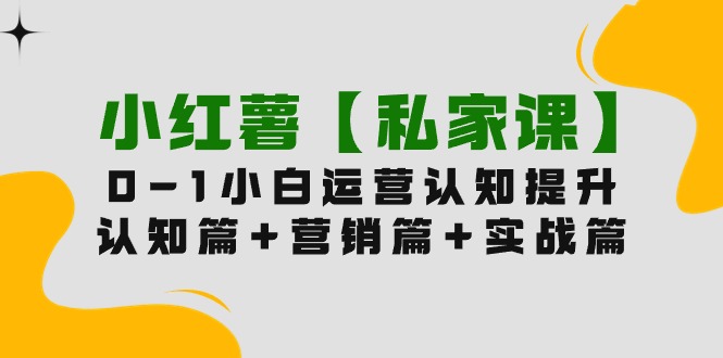 小红薯【私家课】0-1玩赚小红书内容营销，认知篇+营销篇+实战篇-紫爵资源库