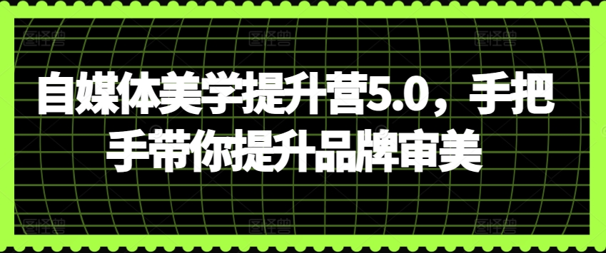 自媒体美学提升营5.0，手把手带你提升品牌审美-紫爵资源库