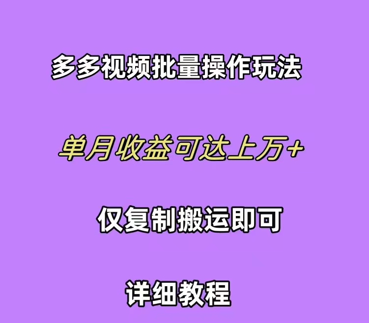 拼多多视频带货快速过爆款选品教程 每天轻轻松松赚取三位数佣金 小白必…-紫爵资源库