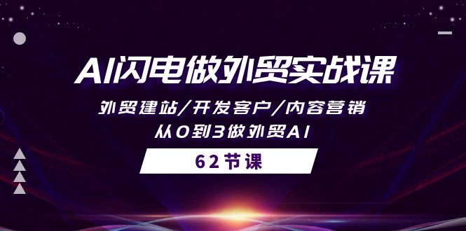 AI闪电做外贸实战课，外贸建站/开发客户/内容营销/从0到3做外贸AI-62节-紫爵资源库