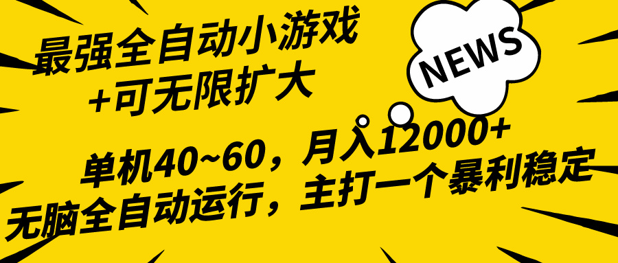 2024最新全网独家小游戏全自动，单机40~60,稳定躺赚，小白都能月入过万-紫爵资源库