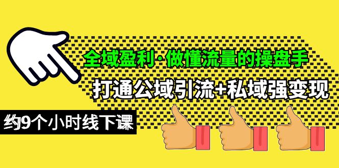 全域盈利·做懂流量的操盘手，打通公域引流+私域强变现，约9个小时线下课-紫爵资源库