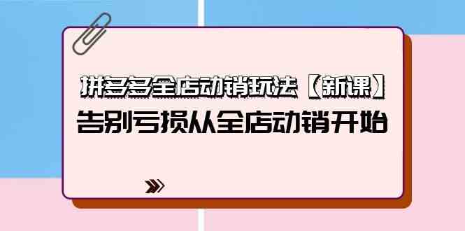 拼多多全店动销玩法【新课】，告别亏损从全店动销开始（4节视频课）-紫爵资源库