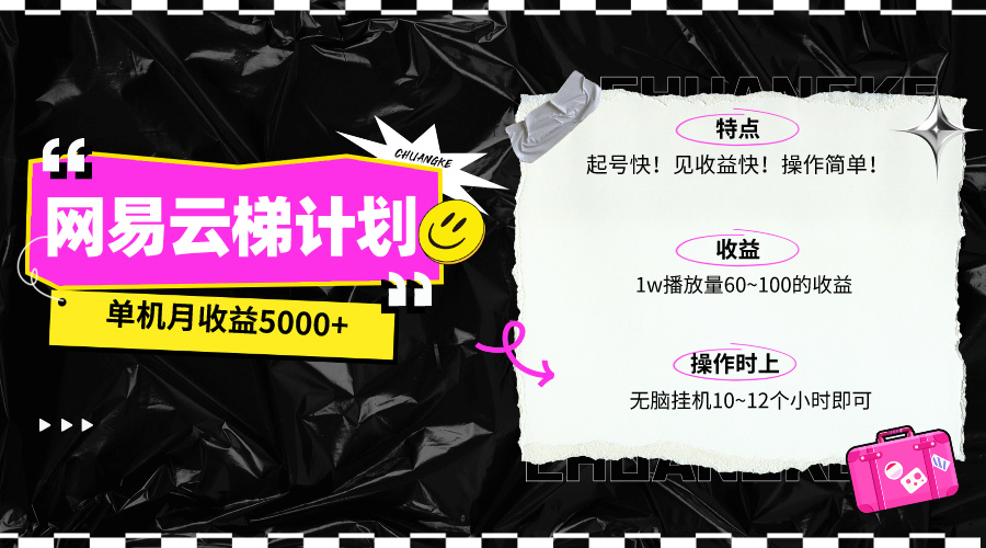 最新网易云梯计划网页版，单机月收益5000+！可放大操作-紫爵资源库