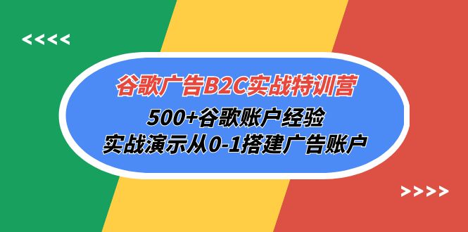 谷歌广告B2C实战特训营，500+谷歌账户经验，实战演示从0-1搭建广告账户-紫爵资源库