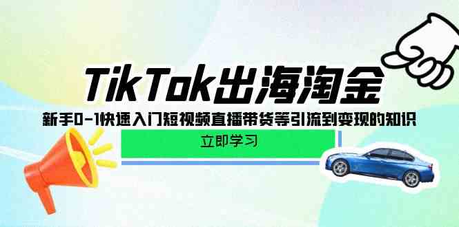 TikTok出海淘金，新手0-1快速入门短视频直播带货等引流到变现的知识-紫爵资源库