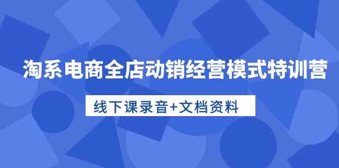 淘系电商全店动销经营模式特训营，线下课录音+文档资料-紫爵资源库