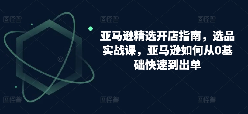 亚马逊精选开店指南，选品实战课，亚马逊如何从0基础快速到出单-紫爵资源库