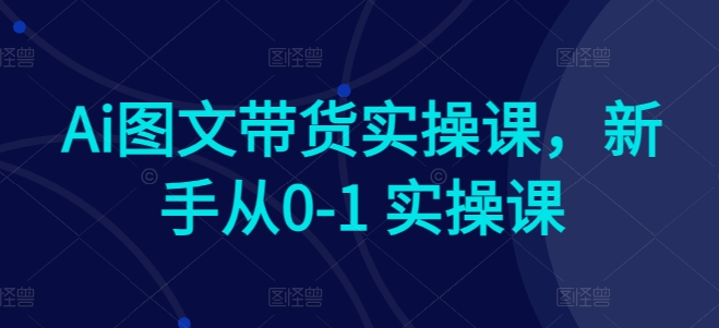 Ai图文带货实操课，新手从0-1 实操课-紫爵资源库