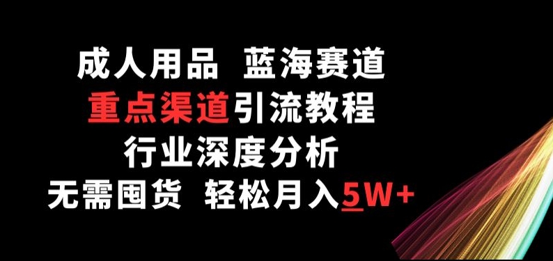 成人用品，蓝海赛道，重点渠道引流教程，行业深度分析，无需囤货，轻松月入5W+-紫爵资源库