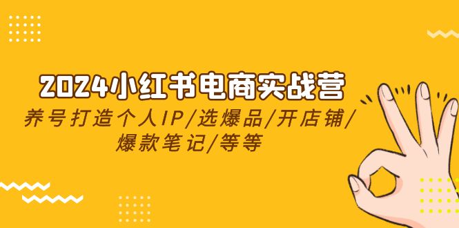 2024小红书电商实战营，养号打造IP/选爆品/开店铺/爆款笔记/等等-紫爵资源库