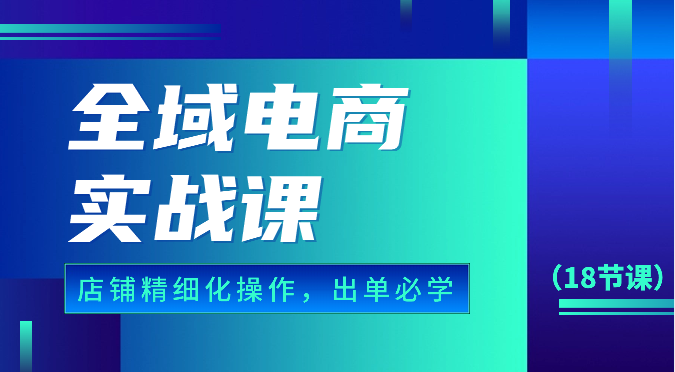 全域电商实战课，个人店铺精细化操作流程，出单必学内容（18节课）-紫爵资源库