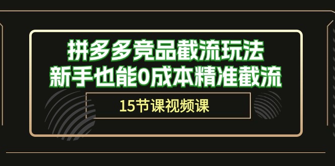 拼多多竞品截流玩法，新手也能0成本精准截流（15节课）-紫爵资源库