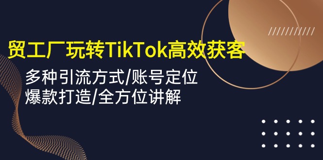 外贸工厂玩转TikTok高效获客，多种引流方式/账号定位/爆款打造/全方位讲解-紫爵资源库