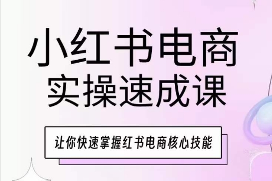 小红书电商实操速成课，让你快速掌握红书电商核心技能-紫爵资源库