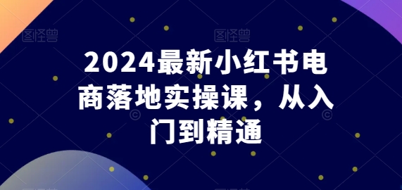 2024最新小红书电商落地实操课，从入门到精通-紫爵资源库