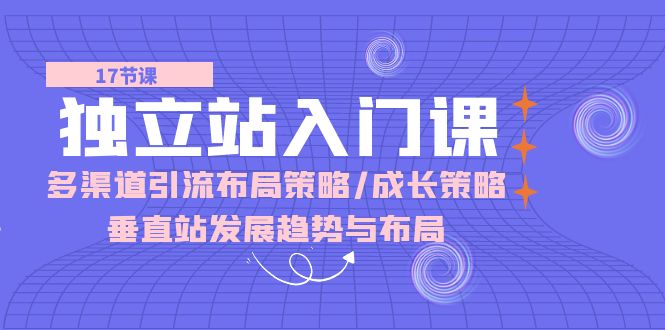 独立站 入门课：多渠道 引流布局策略/成长策略/垂直站发展趋势与布局-紫爵资源库