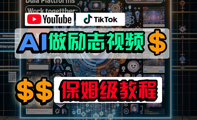 利用AI制作励志视频，在YouTube和TikTok赚钱，小白可做-紫爵资源库