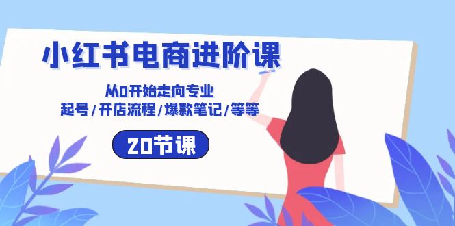 小红书电商进阶课：从0开始走向专业 起号/开店流程/爆款笔记/等等-紫爵资源库