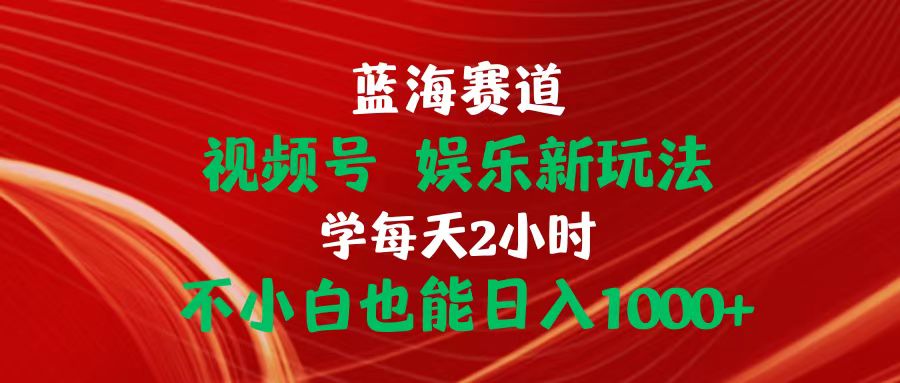 蓝海赛道视频号 娱乐新玩法每天2小时小白也能日入1000+-紫爵资源库