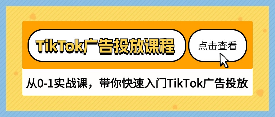 TikTok广告投放课程，从0-1实战课，带你快速入门TikTok广告投放-紫爵资源库