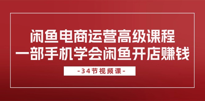 闲鱼电商运营高级课程，一部手机学会闲鱼开店赚钱-紫爵资源库