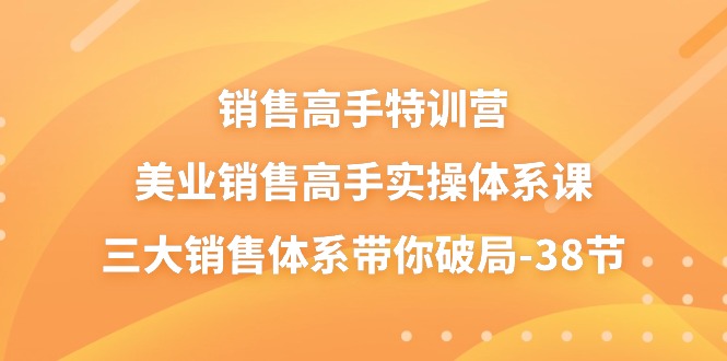 销售-高手特训营，美业-销售高手实操体系课，三大销售体系带你破局-38节-紫爵资源库