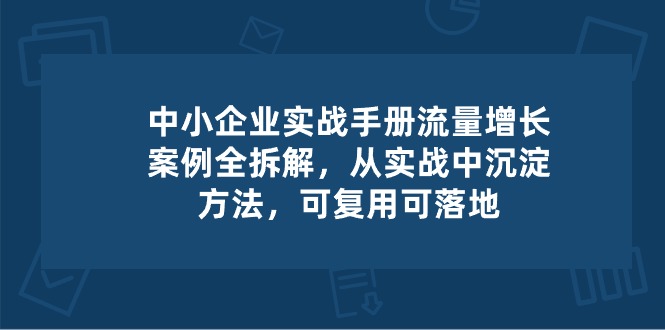 中小 企业 实操手册-流量增长案例拆解，从实操中沉淀方法，可复用可落地-紫爵资源库