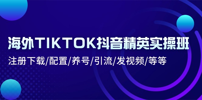 海外TIKTOK抖音精英实操班：注册下载/配置/养号/引流/发视频/等等-紫爵资源库