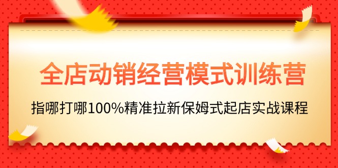 全店动销-经营模式训练营，指哪打哪100%精准拉新保姆式起店实战课程-紫爵资源库