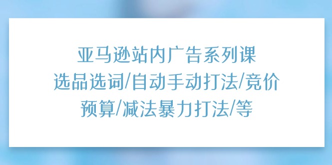 亚马逊站内广告系列课：选品选词/自动手动打法/竞价预算/减法暴力打法/等-紫爵资源库