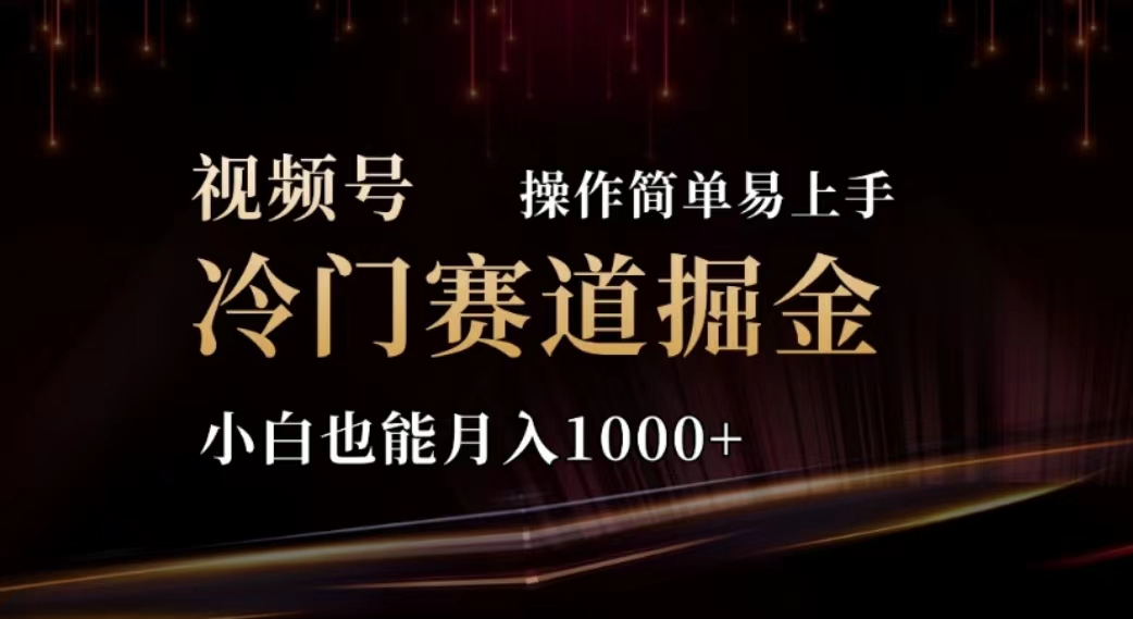 2024视频号冷门赛道掘金，操作简单轻松上手，小白也能月入1000+-紫爵资源库