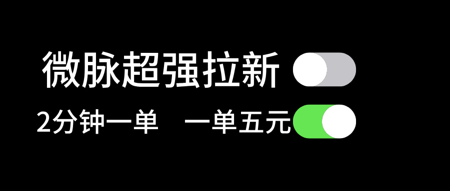 微脉超强拉新， 两分钟1单， 一单利润5块，适合小白-紫爵资源库