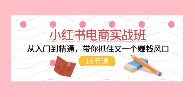 小红书电商实战班，从入门到精通，带你抓住又一个赚钱风口-紫爵资源库