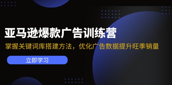 亚马逊爆款广告训练营：掌握关键词库搭建方法，优化广告数据提升旺季销量-紫爵资源库