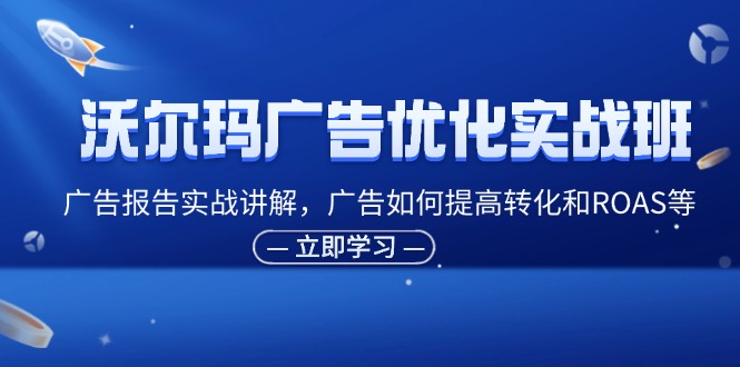 沃尔玛广告优化实战班，广告报告实战讲解，广告如何提高转化和ROAS等-紫爵资源库