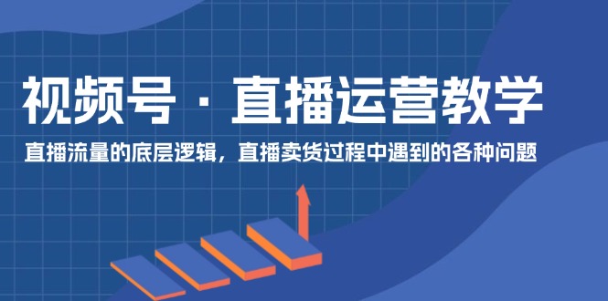 视频号 直播运营教学：直播流量的底层逻辑，直播卖货过程中遇到的各种问题-紫爵资源库