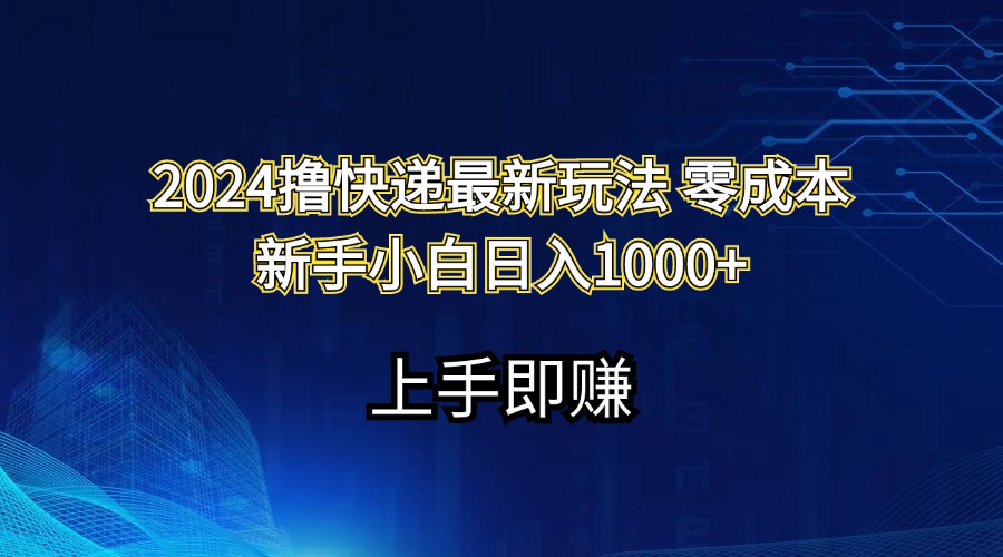 2024撸快递最新玩法零成本新手小白日入1000+-紫爵资源库