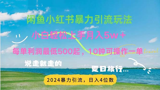 2024暑假赚钱项目小红书咸鱼暴力引流，简单无脑操作，每单利润500+，…-紫爵资源库