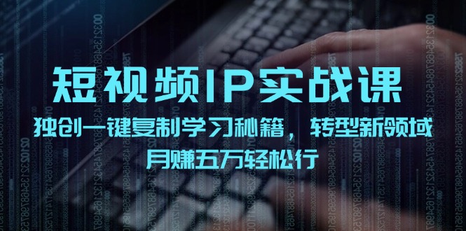 短视频 IP实战课，独创一键复制学习秘籍，转战新领域，月赚五万轻松行-紫爵资源库